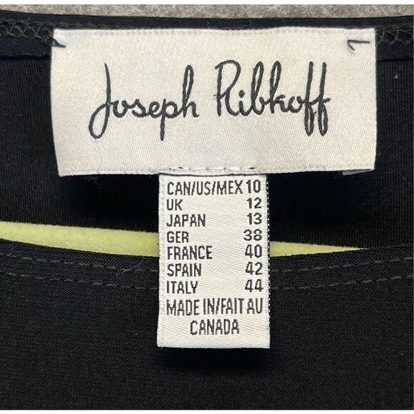JOSEPH RIBKOFF Dress Women's Size 10 Black Pearl Button Slit 3/4 Sleeve Tunic - Picture 4 of 10